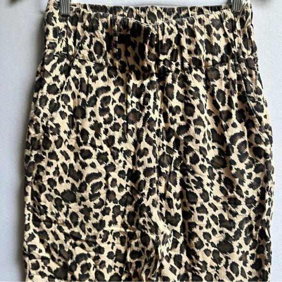 Zara Leopard pull on trouser joggers Sz M - Picture 4 of 11